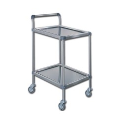 GIMA CARRELLO MEDICAZIONE INOX PLUS A 2 RIPIANI - 61X43X78