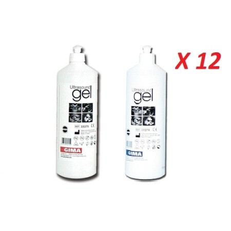 GIMA GEL PER ULTRASUONI BLU O TRASPARENTE FLACONE DA 1LT - (CONF. 12 PZ.)