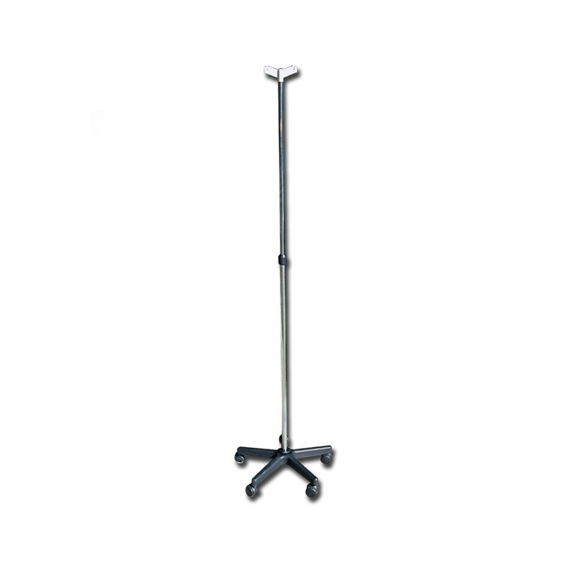 GIMA ASTA PORTAFLEBO SU PIANTANA A 5 ROTELLE - ACCIAIO CROMATO - 2 GANCI