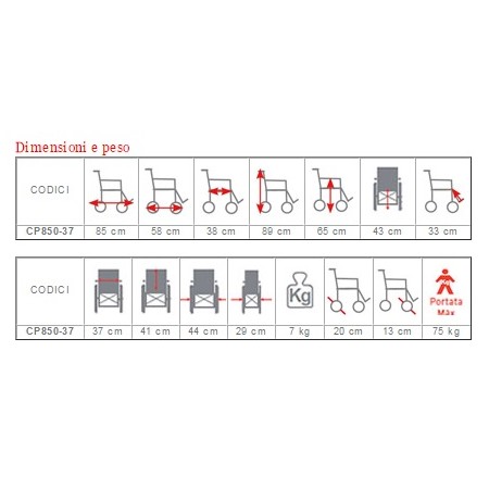 MORETTI CARROZZINA PIEGHEVOLE DA VIAGGIO - CROCIERA DOPPIA - IN ALLUMINIO 37CM
