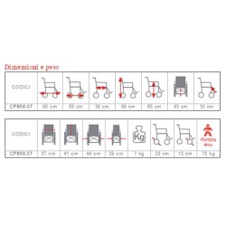 MORETTI CARROZZINA PIEGHEVOLE DA VIAGGIO - CROCIERA DOPPIA - IN ALLUMINIO 37CM