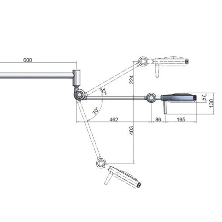 RIMSA LAMPADA PER PICCOLA CHIRURGIA SATURNO - MODELLO A SOFFITTO