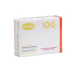 MORETTI LAMA STERILE MONOUSO PER BISTURI IN ACCIAIO DI CARBONIO - MISURE DIVERSE (CONF. 100 PZ.)