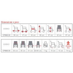 MORETTI CARROZZINA PIEGHEVOLE DA VIAGGIO - CROCIERA SINGOLA - IN ALLUMINIO 30CM
