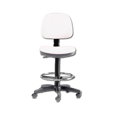 GIMA SGABELLO VERCELLI CON SCHIENALE ED ANELLO - (NERO, BIANCO O ROSSO)