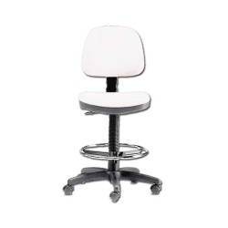 GIMA SGABELLO VERCELLI CON SCHIENALE ED ANELLO - (NERO, BIANCO O ROSSO)