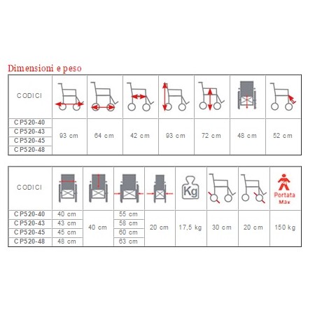 MORETTI CARROZZINA PIEGHEVOLE DA TRANSITO ARDEA GO UP! CROCIERA DOPPIA - MISURE SEDUTA DIVERSE