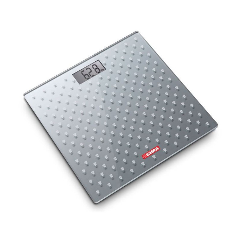 GIMA BILANCIA DA TERRA DIGITALE IN VETRO NERO O GRIGIO  - PORTATA 150KG