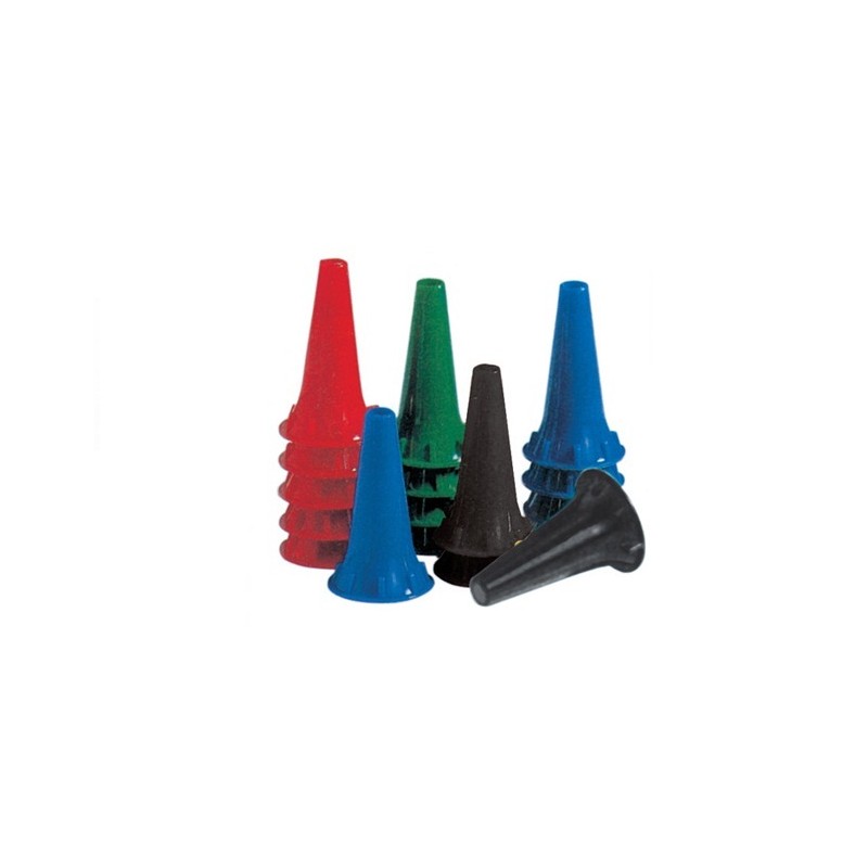 GIMA MINI SPECULUM AURICOLARE MONOUSO BLU O VERDI PER OTOSCOPI MISURE (2.5 o 4 MM) - (CONF. 100 PZ.)