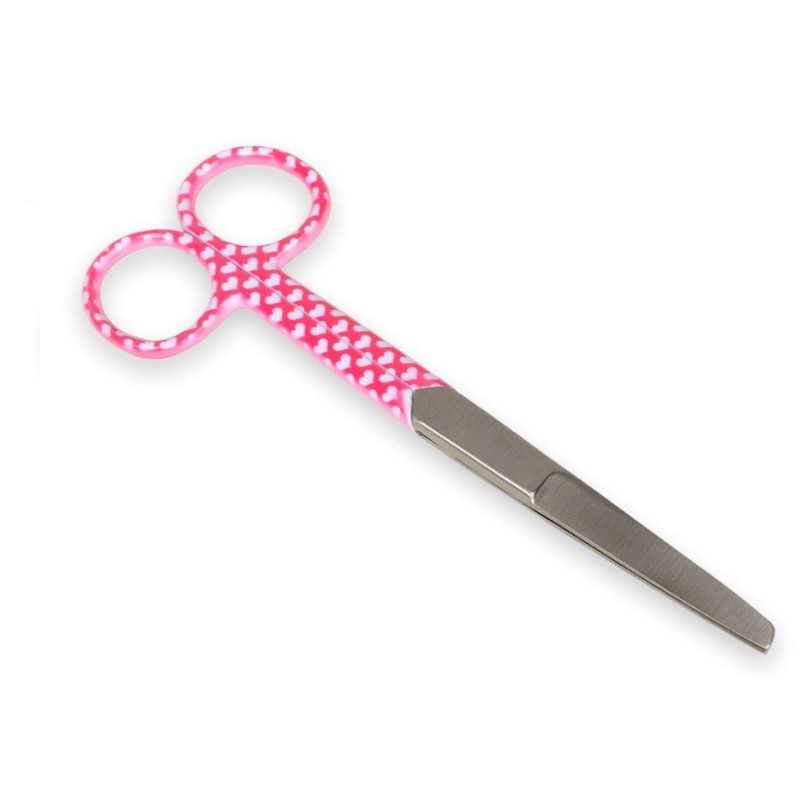 GIMA  FORBICI RETTE PUNTE ALTERNE - FANTASIA CUORI - 14 CM