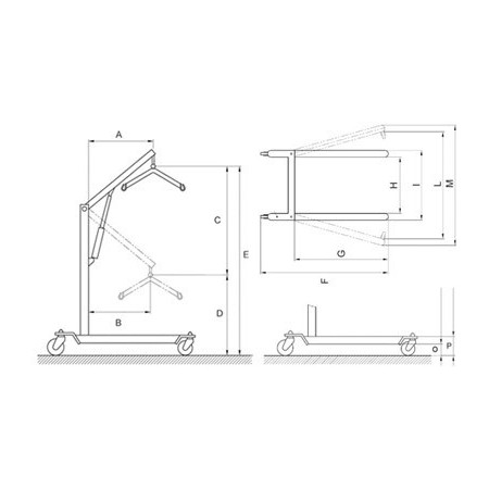 MORETTI SOLLEVAMALATI IDRAULICO SERIE ARKIMED - PORTATA MASSIMA 180 KG