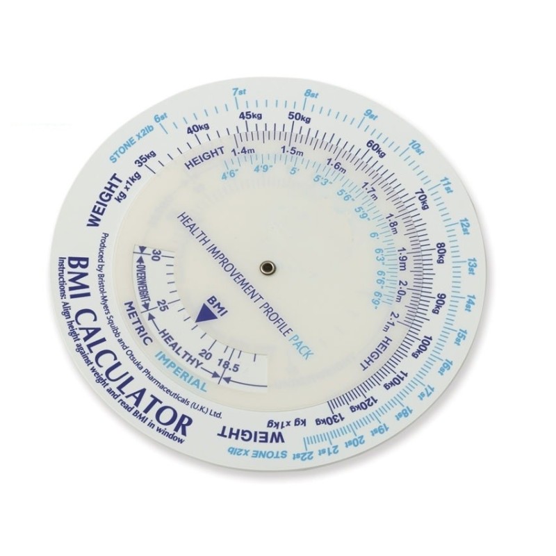 GIMA DISCO CALCOLATORE CON INDICE DI MASSA CORPOREA - CONF 10 PZ.