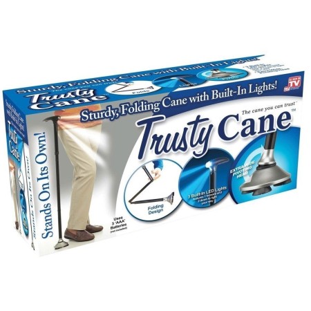 GIMA TRUSTY CANE BASTONE CON VENTOSE E LUCE LED - ARGENTO O NERO