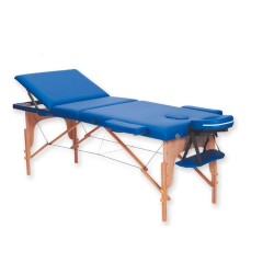 GIMA LETTINO DA MASSAGGIO PIEGHEVOLE A VALIGIA IN LEGNO A 3 SEZIONI - BIANCO O BLU