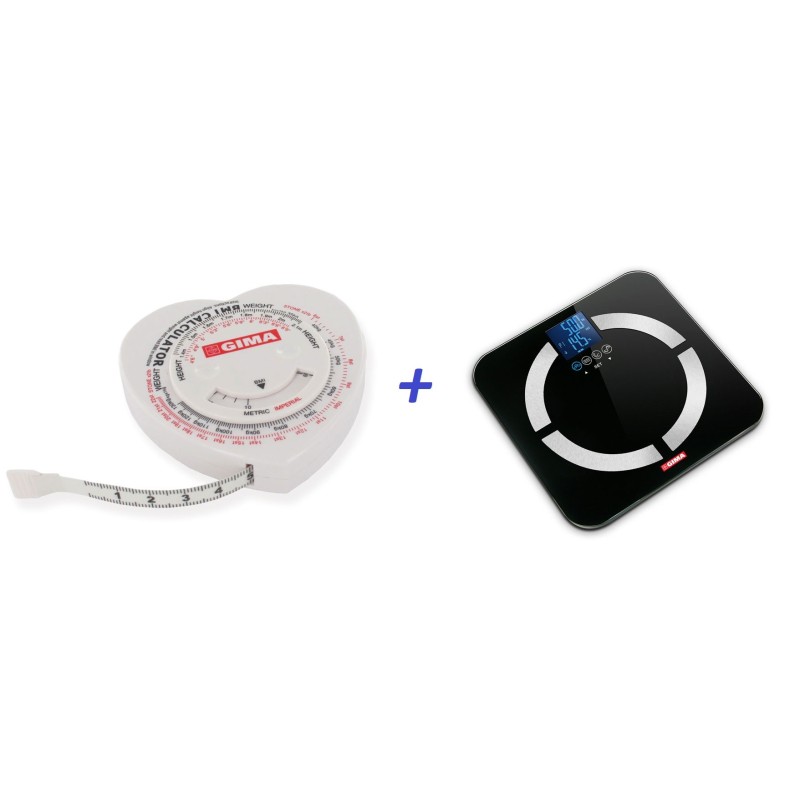 GIMA METRO CON CALCOLATORE IMC -1 CON BILANCIA BODY FAT LIBRA
