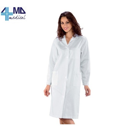 GIMA CAMICE DA DONNA BIANCO - COTONE E POLIESTERE 3 TASCHE CON BOTTONI - VARIE MISURE