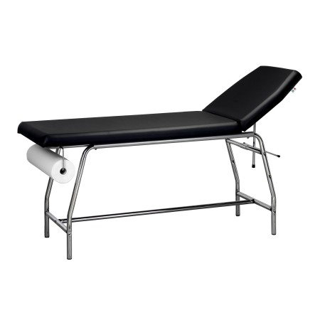 ALMAMEDICAL LETTINO LETTINO DA VISITA MEDICA VERNICIATO CON PORTAROTOLO - 180KG - (PANNA, BLU O NERO)