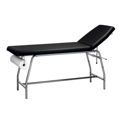 ALMAMEDICAL LETTINO LETTINO DA VISITA MEDICA VERNICIATO CON PORTAROTOLO - 180KG - (PANNA, BLU O NERO)