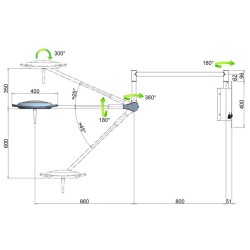 RIMSA LAMPADA SCIALITICA PENTALED 28 - DA PARETE - 120.000 LUX