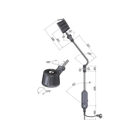 RIMSA LAMPADA ALOGENA DA PARETE SOLESUD 2 - 40.000 LUX