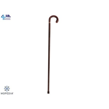 MORETTI BASTONE IN LEGNO DI FAGGIO LISCIO CON MANICO CURVO E ANELLO IN METACRILATO - DONNA- 92CM