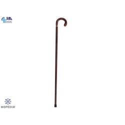 MORETTI BASTONE IN LEGNO DI FAGGIO LISCIO CON MANICO CURVO E ANELLO IN METACRILATO - DONNA- 92CM