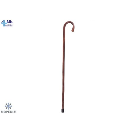 MORETTI BASTONE IN LEGNO DI CASTAGNO NATURALE CON MANICO CURVO - UOMO - 92CM