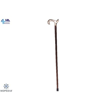 MORETTI BASTONE IN LEGNO DI FAGGIO NATURALE CON MANICO A T CROMATO - UOMO - 92CM