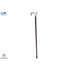 MORETTI BASTONE IN LEGNO DI FAGGIO NATURALE CON MANICO A T CROMATO - UOMO - 92CM