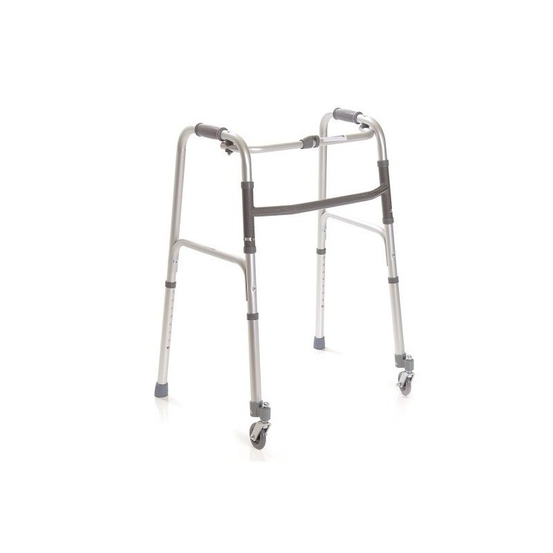 MORETTI DEAMBULATORE PIEGHEVOLE CON 2 PUNTALI E 2 RUOTE PIROETTANTI