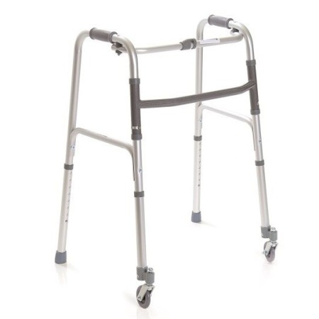 MORETTI DEAMBULATORE PIEGHEVOLE CON 2 PUNTALI E 2 RUOTE PIROETTANTI