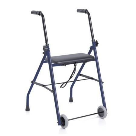 MORETTI DEAMBULATORE ROLLATOR PIEGHEVOLE IN ACCIAIO VERNICIATO - 2 RUOTE CON SEDUTA - NETTUNO