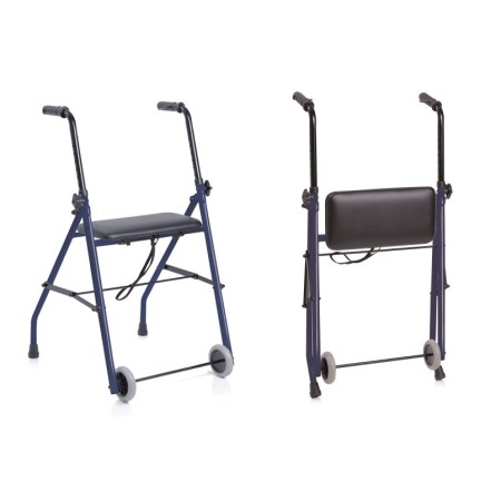 MORETTI DEAMBULATORE ROLLATOR PIEGHEVOLE IN ACCIAIO VERNICIATO - 2 RUOTE CON SEDUTA - NETTUNO
