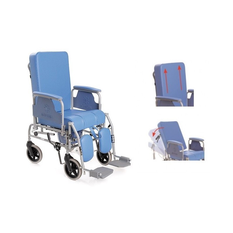 MORETTI SEDIA COMODA IN ACCIAIO VERNICIATO SERIE KOMODA - CON SCHIENALE RECLINABILE - RUOTE Ø 20 CM - SEDUTE DIVERSE