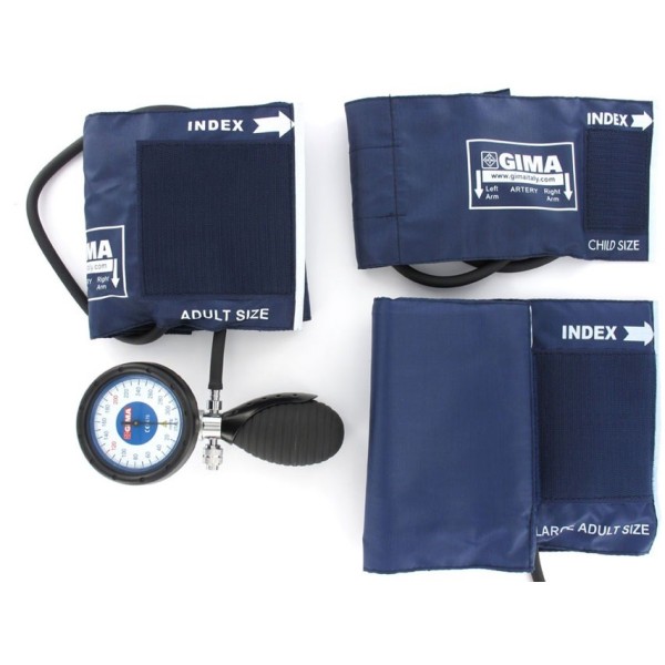 GIMA KIT ROMA SFIGMOMANOMETRO CON 3 BRACCIALI BLU
