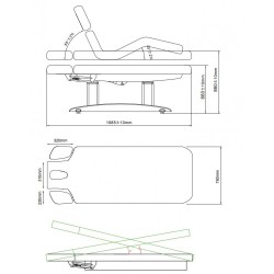 WEELKO TROCH - LETTINO PER SPA E CENTRI BENESSERE - 4 MOTORI - REGOLABILE IN ALTEZZA - SCHIENALE INCLINABILE
