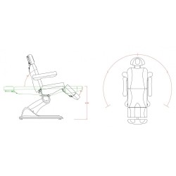 WEELKO POLTRONA PER CENTRI ESTETICI GIREVOLE A 240° - ELETTRICA CON 4 MOTORI - POGGIAPIEDI REGOLABILE (TEMPO)