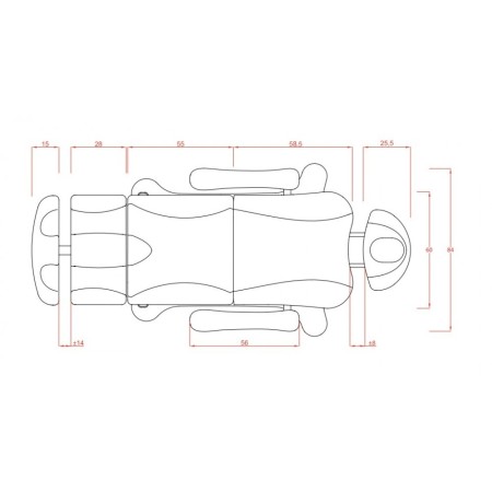 WEELKO POLTRONA PER CENTRI ESTETICI GIREVOLE A 240° - ELETTRICA CON 4 MOTORI - POGGIAPIEDI REGOLABILE (TEMPO)