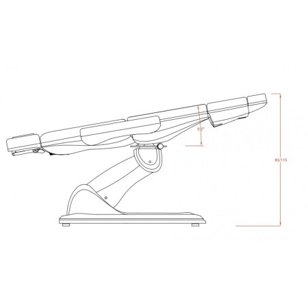 WEELKO POLTRONA PER CENTRI ESTETICI GIREVOLE A 240° - ELETTRICA CON 4 MOTORI - POGGIAPIEDI REGOLABILE (TEMPO)