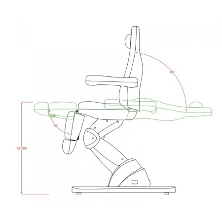 WEELKO POLTRONA PER CENTRI ESTETICI CON POGGIAPIEDI REGOLABILE - ELETTRICA CON 4 MOTORI - 2 COLORI (FRONT)
