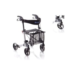 MORETTI ROLLATOR PIEGHEVOLE IN ALLUMINIO - SCHIENALE A FASCIA - ARGENTO O BLU