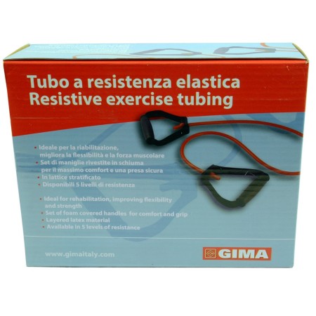 GIMA TUBO LATEX CON MANIGLIE 125 cm x 2,5 mm - MEDIO- ROSSO