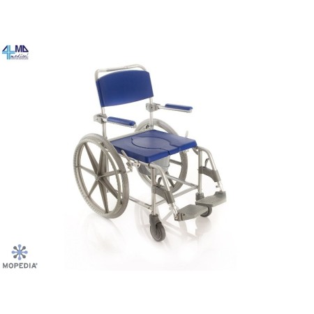 MORETTI SEDIA COMODA PER WC E DOCCIA AD AUTOSPINTA - IMBOTTITURA IN PU