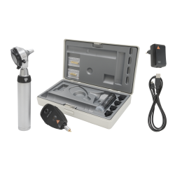 HEINE SET DIAGNOSTICO CON OTOSCOPIO BETA 400 E OFTALMOSCOPIO BETA 200 A FIBRA OTTICA XHL DA 2,5V - MANICO A BATTERIE