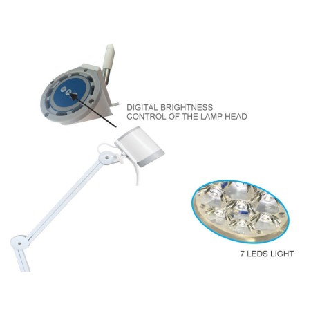 GIMA LAMPADA HYRIDIA A 7 LED CON BRACCIO FLESSIBILE - SU CARRELLO